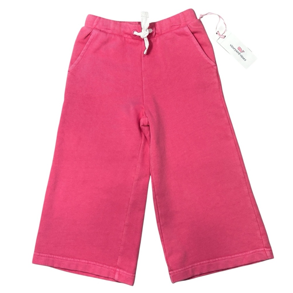 Vineyard Vines Pink French Terry Wide Leg Pants - size 5 NEW‎